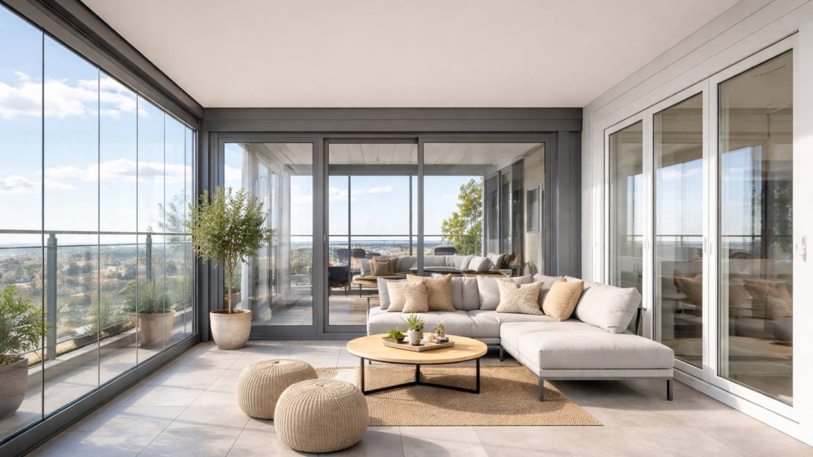 Cerramientos para terrazas: comparativa entre cristal, aluminio y PVC