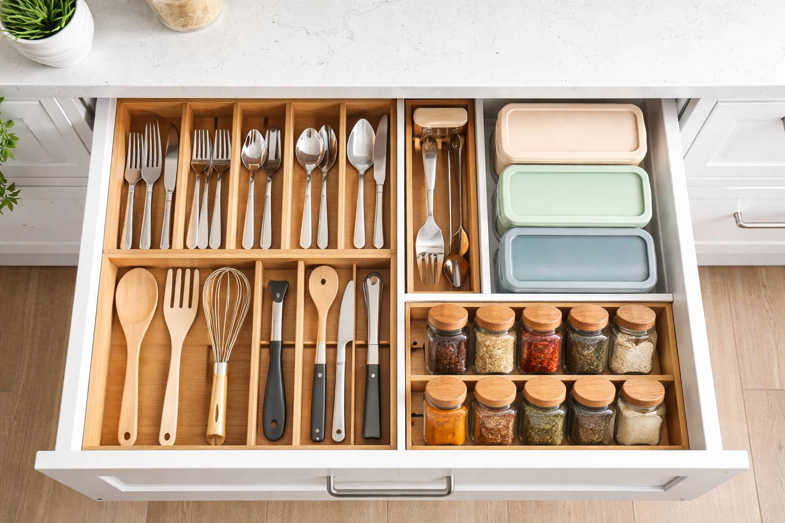 Organizadores de cajones para cocina: tipos, materiales y cómo aprovechar mejor el espacio